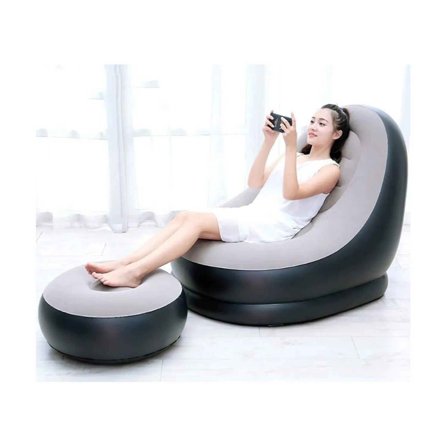 Silla inflable reposa pies